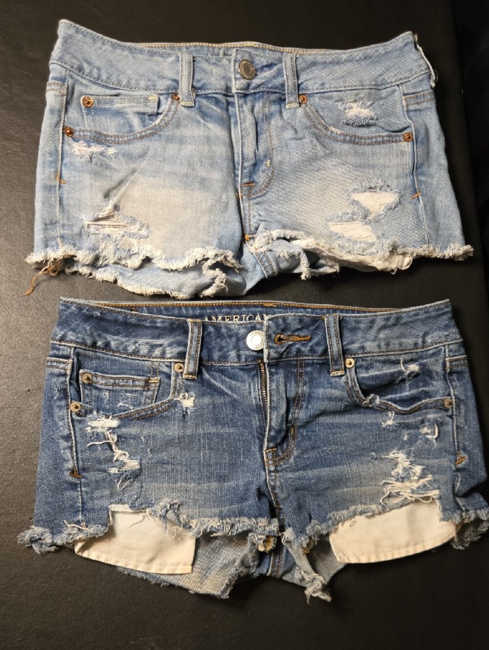 American Eagle Outfitters Denim Cutoff Shorts - Light Blue & Dark Blue - Picture 2 of 15